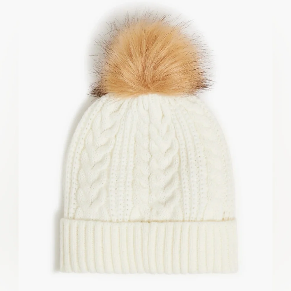 JCrew Cable Pom Beanie